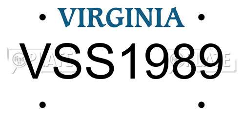 VSS1989 Virginia License Plate