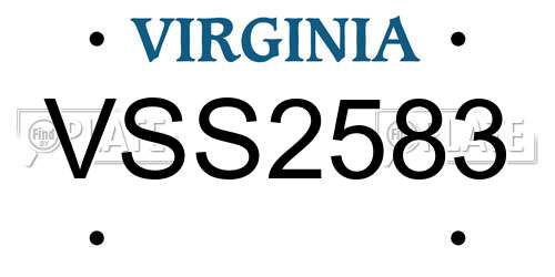 VSS2583 Virginia License Plate