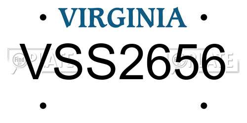 VSS2656 Virginia License Plate