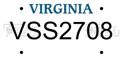 VSS2708 Virginia License Plate