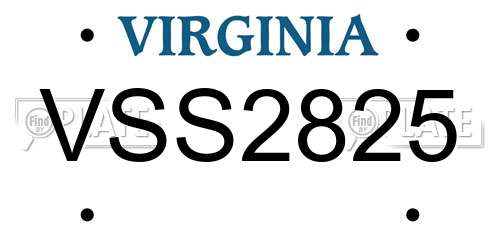 VSS2825 Virginia License Plate