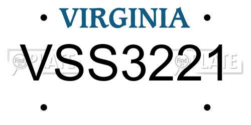 VSS3221 Virginia License Plate
