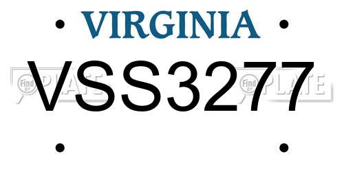 VSS3277 Virginia License Plate