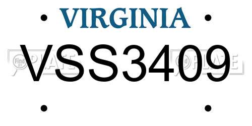 VSS3409 Virginia License Plate