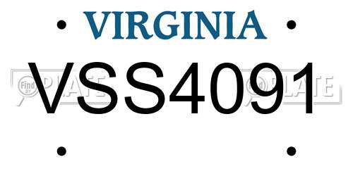 VSS4091 Virginia License Plate