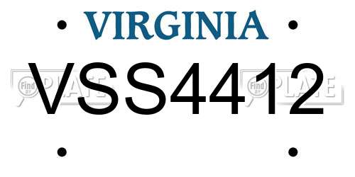 VSS4412 Virginia License Plate