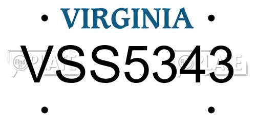 VSS5343 Virginia License Plate