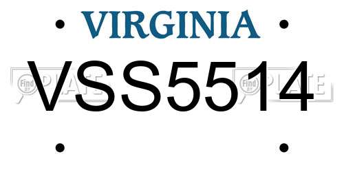 VSS5514 Virginia License Plate