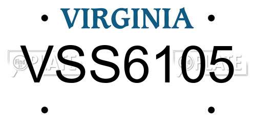 VSS6105 Virginia License Plate