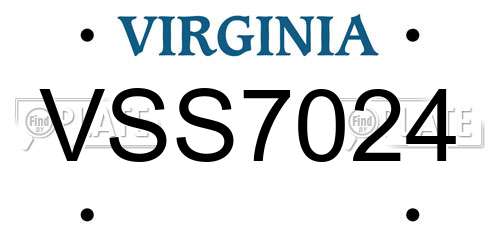 VSS7024 Virginia License Plate