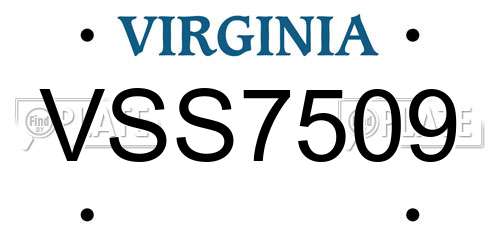 VSS7509 Virginia License Plate