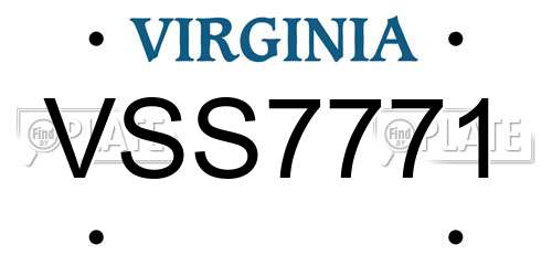 VSS7771 Virginia License Plate