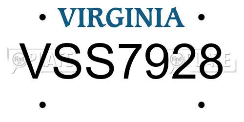 VSS7928 Virginia License Plate