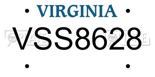 VSS8628 Virginia License Plate