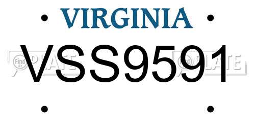 VSS9591 Virginia License Plate