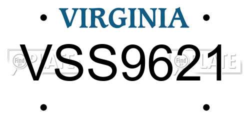 VSS9621 Virginia License Plate