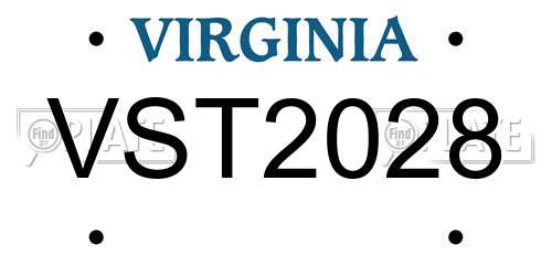 VST2028 Virginia License Plate