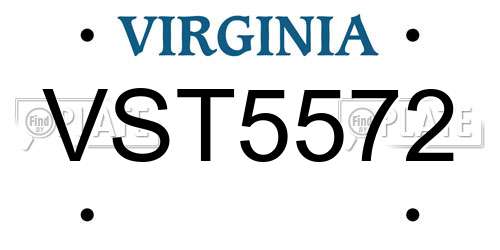 VST5572 Virginia License Plate