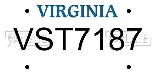 VST7187 Virginia License Plate