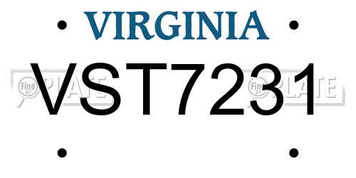 VST7231 Virginia License Plate