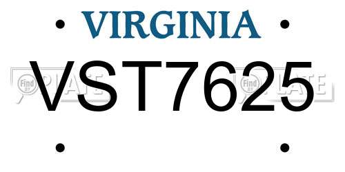 VST7625 Virginia License Plate