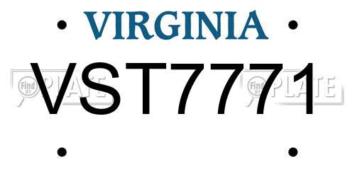 VST7771 Virginia License Plate