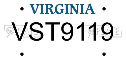 VST9119 Virginia License Plate