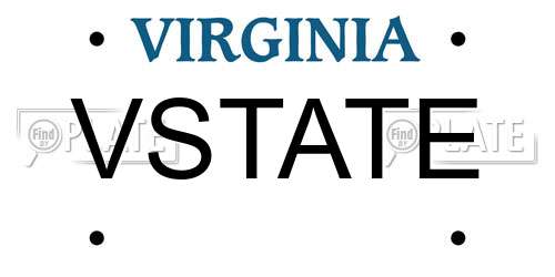 VSTATE Virginia License Plate
