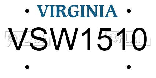 VSW1510 Virginia License Plate