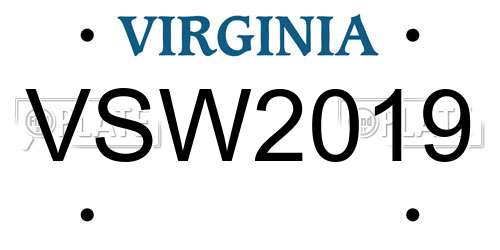 VSW2019 Virginia License Plate