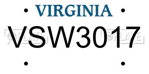 VSW3017 Virginia License Plate