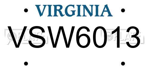 VSW6013 Virginia License Plate