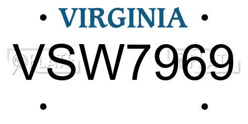 VSW7969 Virginia License Plate