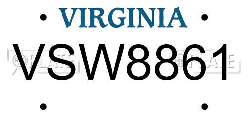 VSW8861 Virginia License Plate