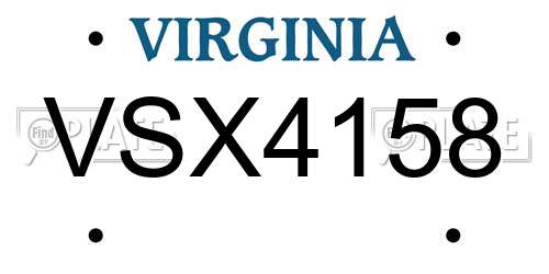 VSX4158 Virginia License Plate