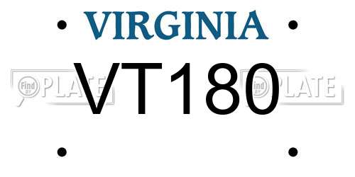 VT180 Virginia License Plate