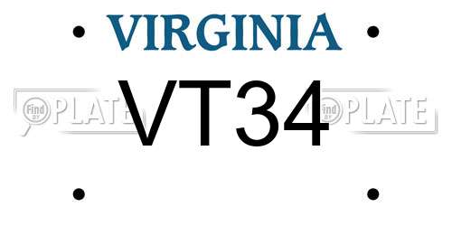 VT34 Virginia License Plate