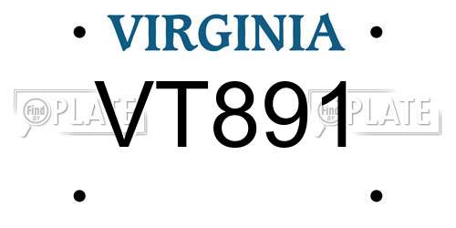 VT891 Virginia License Plate