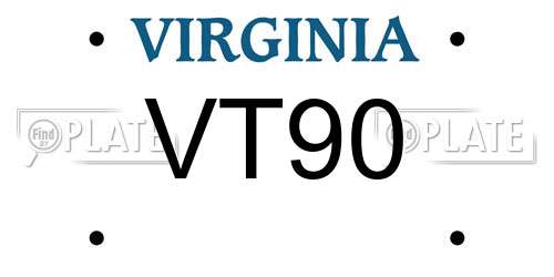 VT90 Virginia License Plate