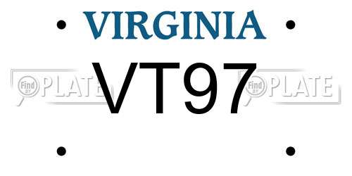 VT97 Virginia License Plate