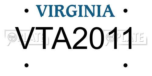 VTA2011 Virginia License Plate