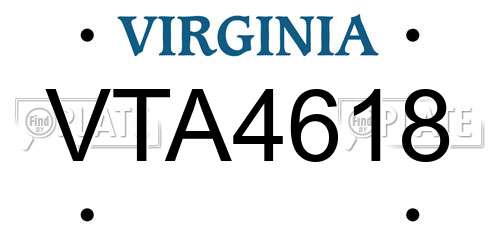 VTA4618 Virginia License Plate