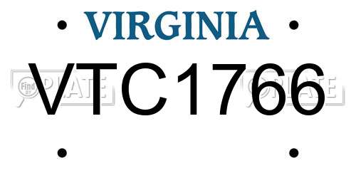 VTC1766 Virginia License Plate
