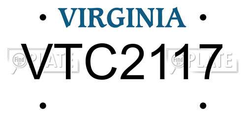 VTC2117 Virginia License Plate
