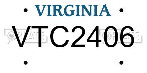 VTC2406 Virginia License Plate