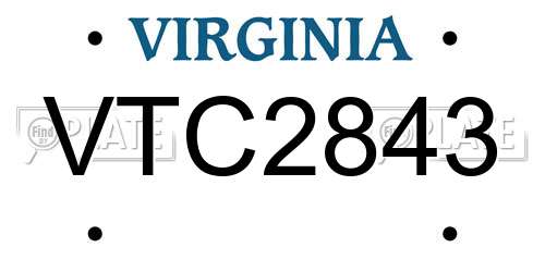 VTC2843 Virginia License Plate