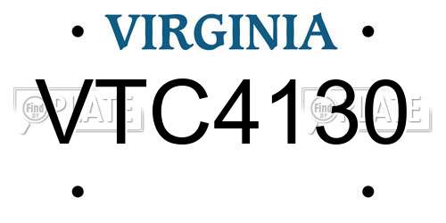VTC4130 Virginia License Plate