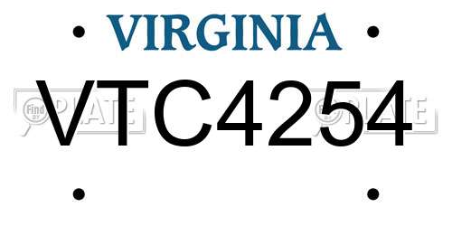 VTC4254 Virginia License Plate