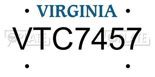 VTC7457 Virginia License Plate