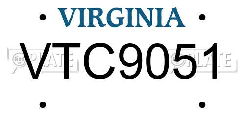 VTC9051 Virginia License Plate